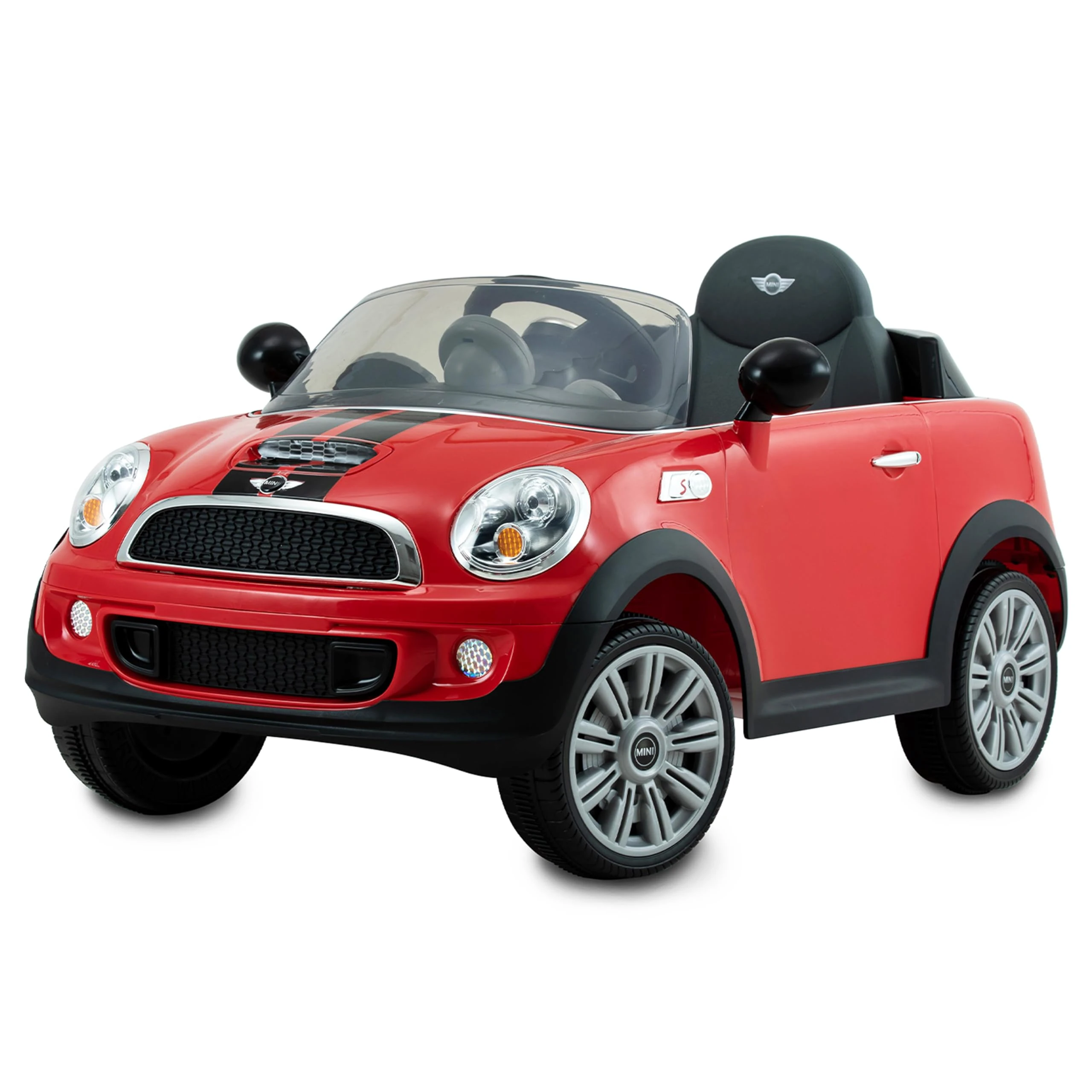 ROLLPLAY Electric Car, With Remote Control, Reverse Gear, For Children 3 Years and Older, Up to 35 kg, 6-Volt Battery, Up to 4 km/h, MINI Cooper S Roadster, Red