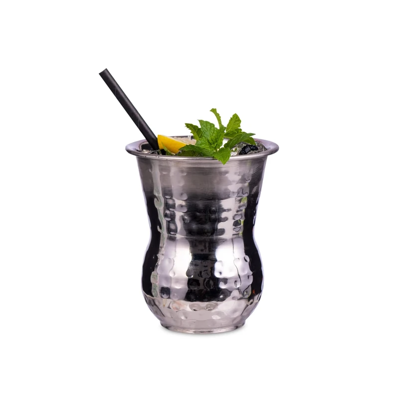 Moroccan Stainless Steel Hammered Tumblers 14oz / 400ml - Case of 6 - Metal Drinkware