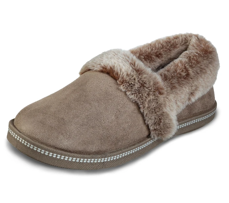 Skechers COZY CAMPFIRE - TEAM TOASTY, Women's Low-Top Slippers, Beige (Dark Taupe Microfiber Suede/Faux Fur Line Dktp), 2 UK (35 EU)
