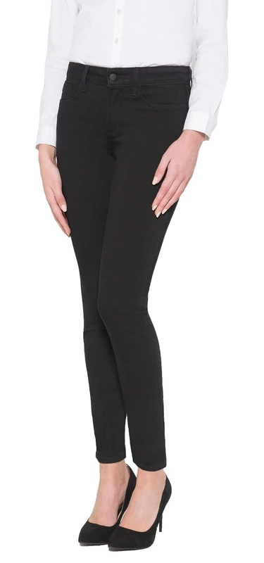 NYDJ Women's Petite AMI Skinny Jean, Black, 10