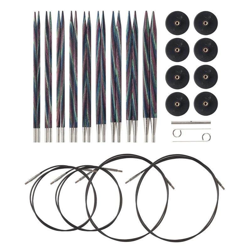 Knit Picks Options Square Wood Interchangeable Knitting Needle Set - US 4-11 (Foursquare) - Image 1