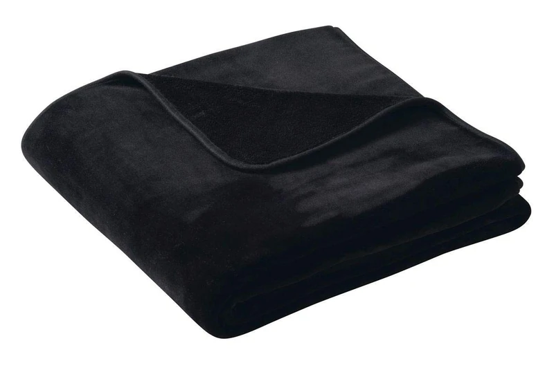 Biederlack Throw, Fleece, Black, 220 x 240 cm