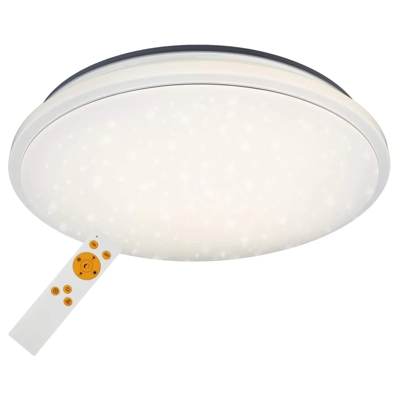 Briloner Leuchten LED Ceiling Light, Dimmable, Adjustable Hot/Cold Ceiling Light with Soft Glow Nightlight and Timer Functions, Remote, D: 60 cm, 50 W, Metal, D, Plastic, 50 W White