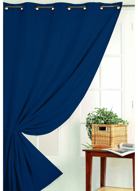 HomeMaison Blackout Curtain Non Fire M1, Polyester, blue, 260 x 240 cm