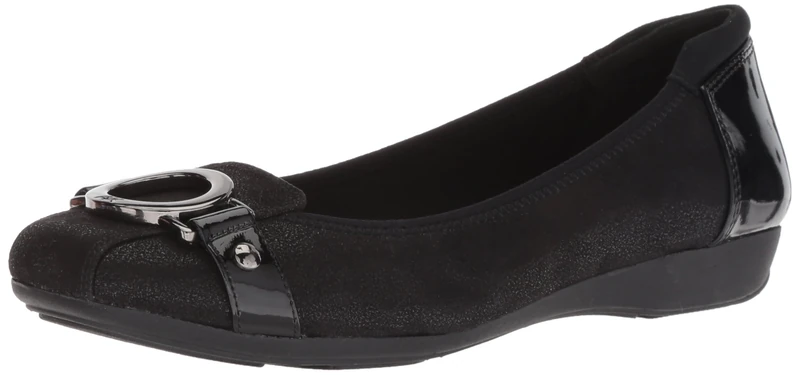 Anne Klein Women's Umeko Ballet Flat, Black/Multi Fabric, 6.5 UK