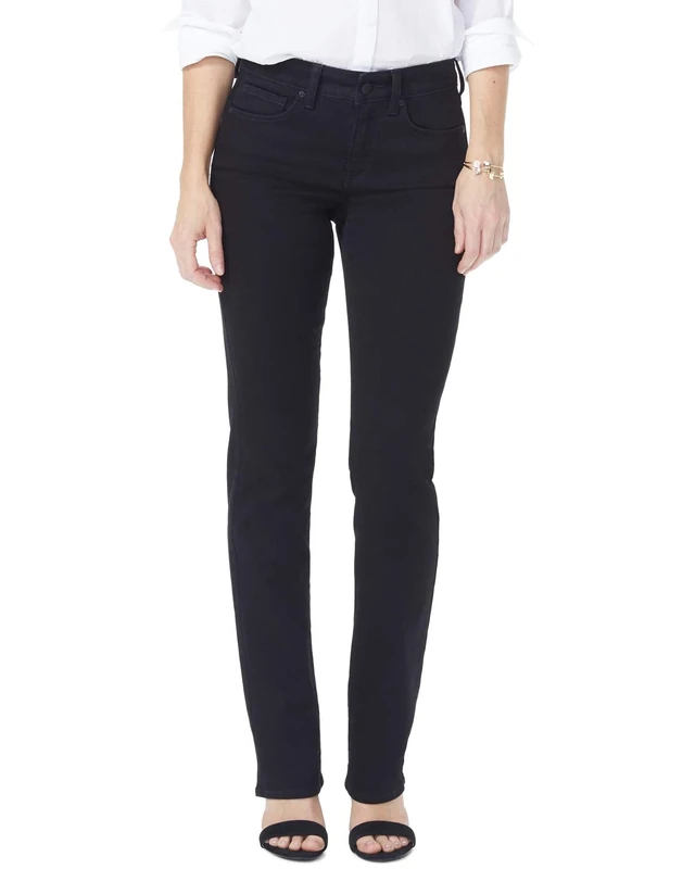 NYDJ Women's Marilyn Straight Denim Jeans, Black Bdm, 8