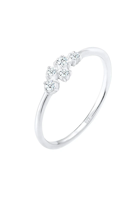Elli DIAMONDS Ring Women Engagement Elegant with Diamond (0.12 ct) in 925 Sterling Silver