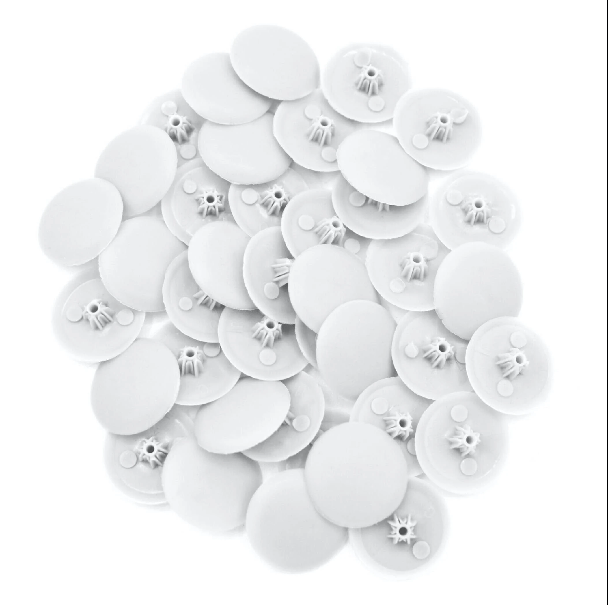 100 x White Push in Plastic POZI Screw Cover CAPS for POZI 2 Screws - PZ2