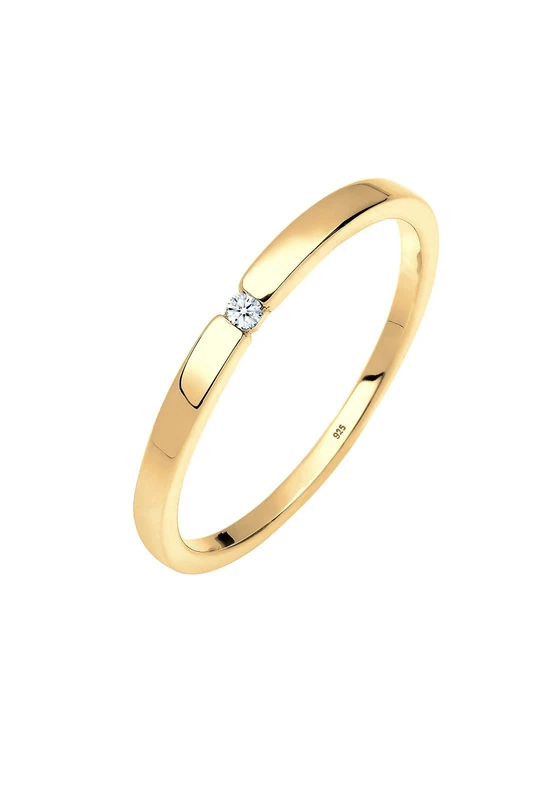 Elli DIAMONDS Ring Women Engagement Classic with Diamond (0.015 ct.) in 925 Sterling Silver