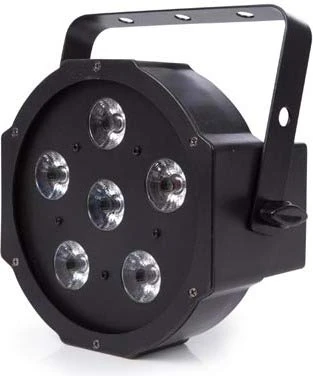 HQ-Power HQLP10004 A, Flat Par - 6 x 3 W RGB LED, Plastic, 13 W, 2G7, Black, 25 x 24 x 15 cm