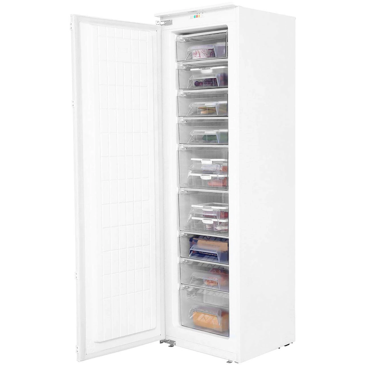 Amica BZ2263 Freezer Built in Upright A+ Energy Rated 9 Drawers 41dB Noise Level 4 Star Rating Fast Freeze 198 Litre Capacity