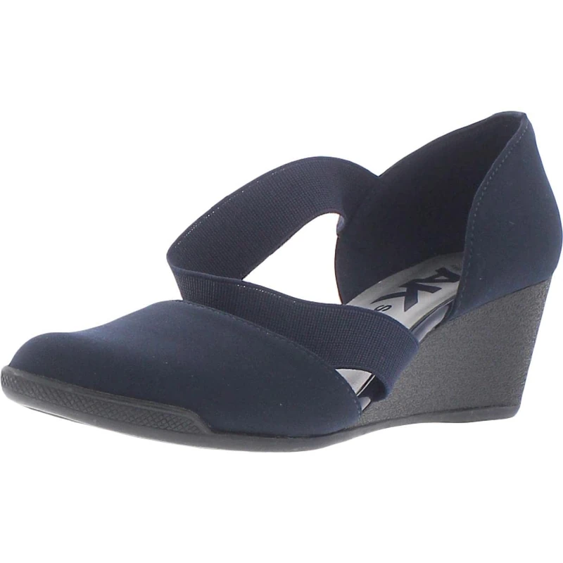 ANNE KLEIN Women's Tara Wedge Pump, Navy, 4 UK