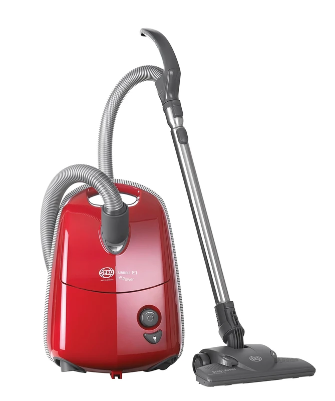 SEBO 92623GB Airbelt E1 Red +Boost, Cylinder Vacuum, Rhodium Red