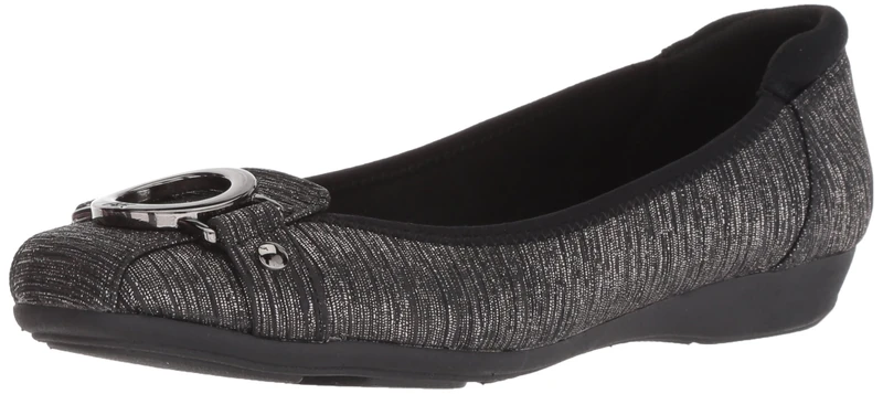 ANNE KLEIN Women's Umeko Ballet Flat, Pewter Multi, 3 UK