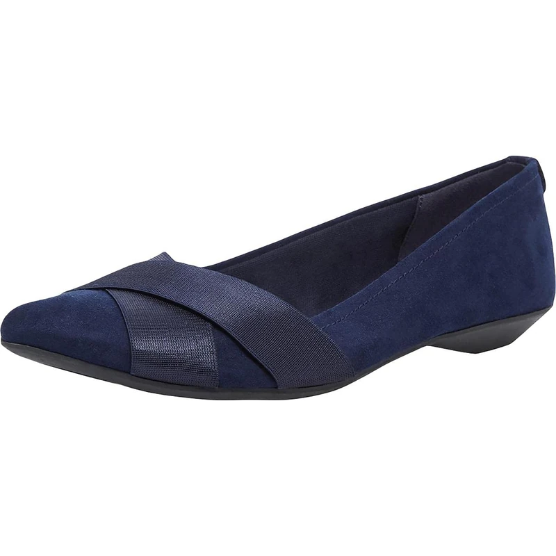 Anne Klein Women's Oalise Ballet Flat, Navy, 7.5 B(M) US