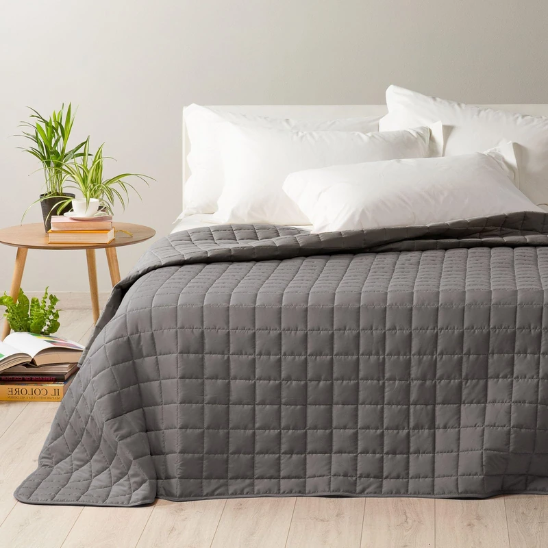 Caleffi 49168 Microfiber Modern Spring Bedspread - Grey