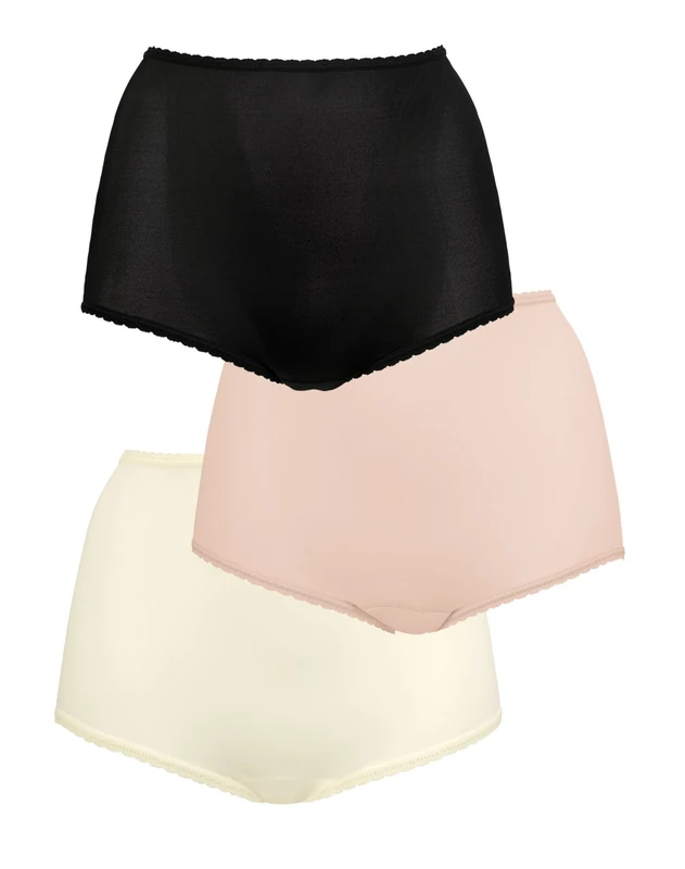 Bali Skimp Skamp Brief Panty Panty, Opaque for Women, Black/Rosewood/Moonlight., 6