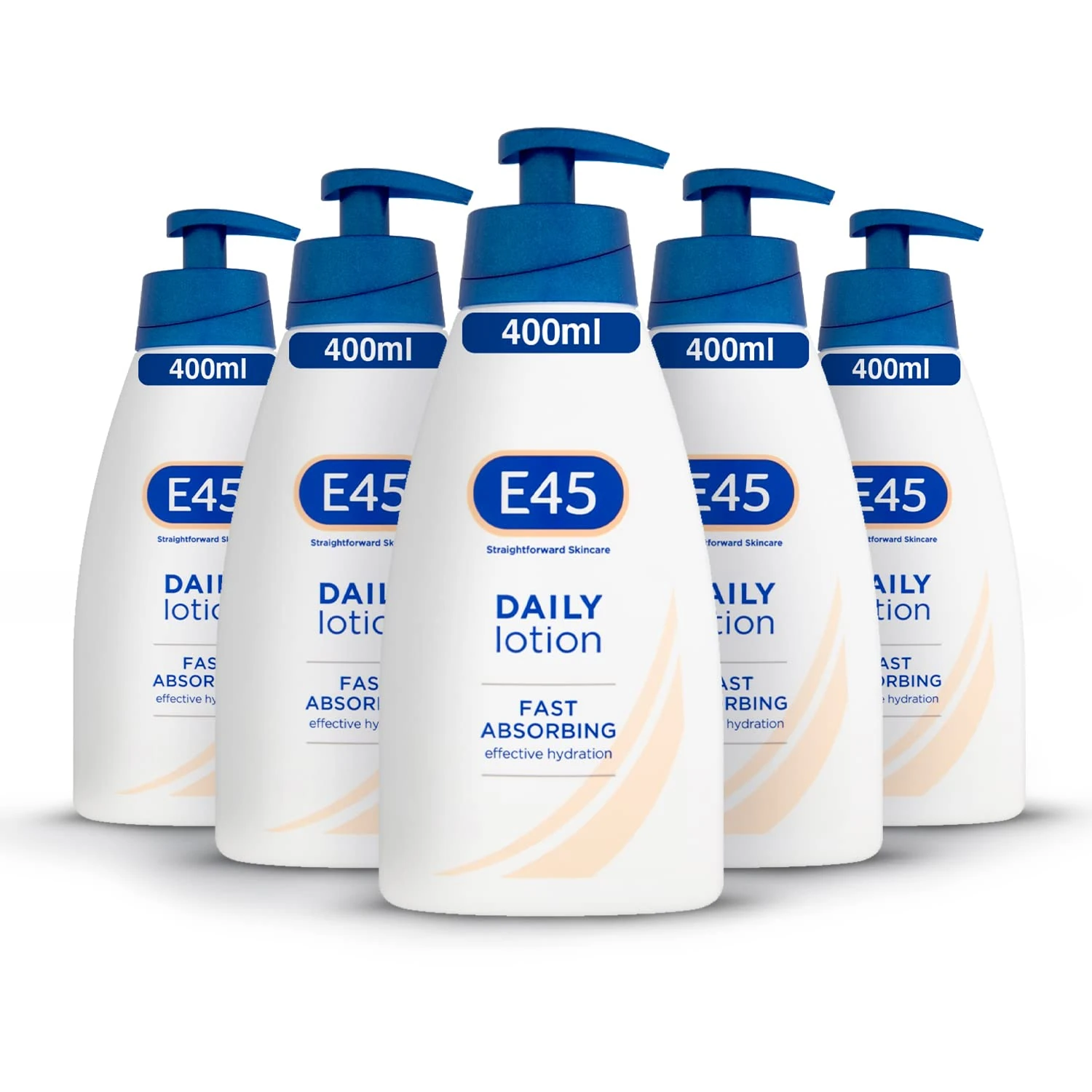 E45 Daily Lotion 400 ml for all Skin Types – Hydrating Non-Greasy Lightweight Moisturiser - Perfume-Free Long Lasting Body Face Hand Cream - Dermatologically Tested