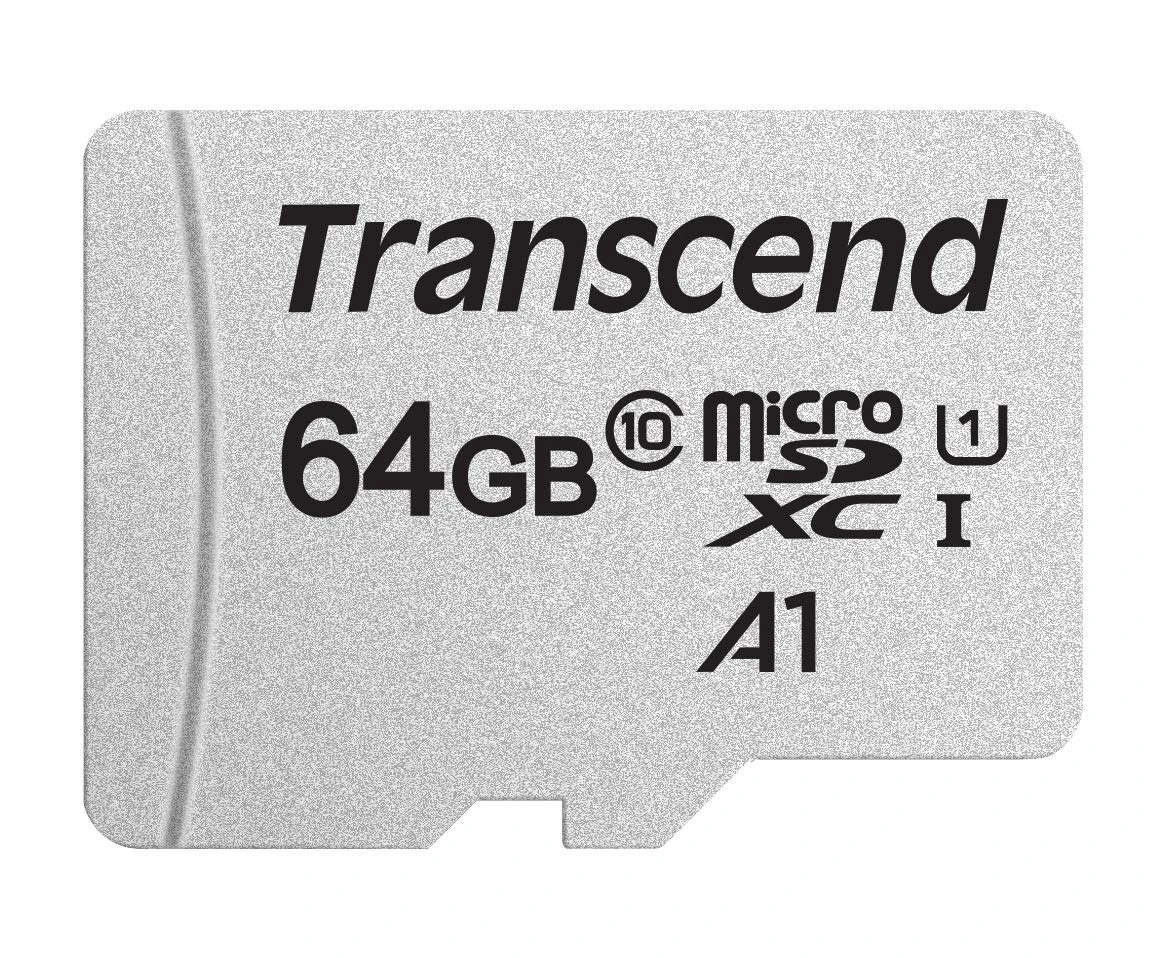 Transcend 64GB microSDXC 300S Class 10 Memory Card with up to 95/45 MB/s (for Smartphones, Digital Camers and Nintendo Consoles) without SD Adapter TS64GUSD300S