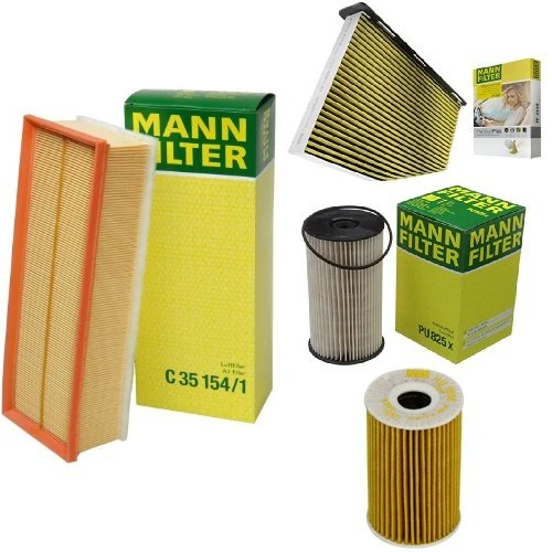 Mann-Filter Service Paket mit 1x Luftfilter C35154/1, 1x Freciousplus Innenraumfilter FP2939, 1x Kraftstofffilter PU825X, 1x Ölfilter HU7008Z - Image 1