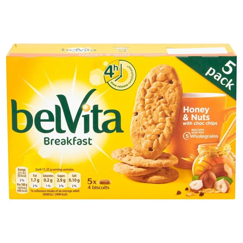 Belvita Breakfast Biscuits Honey and Nuts, 225 g