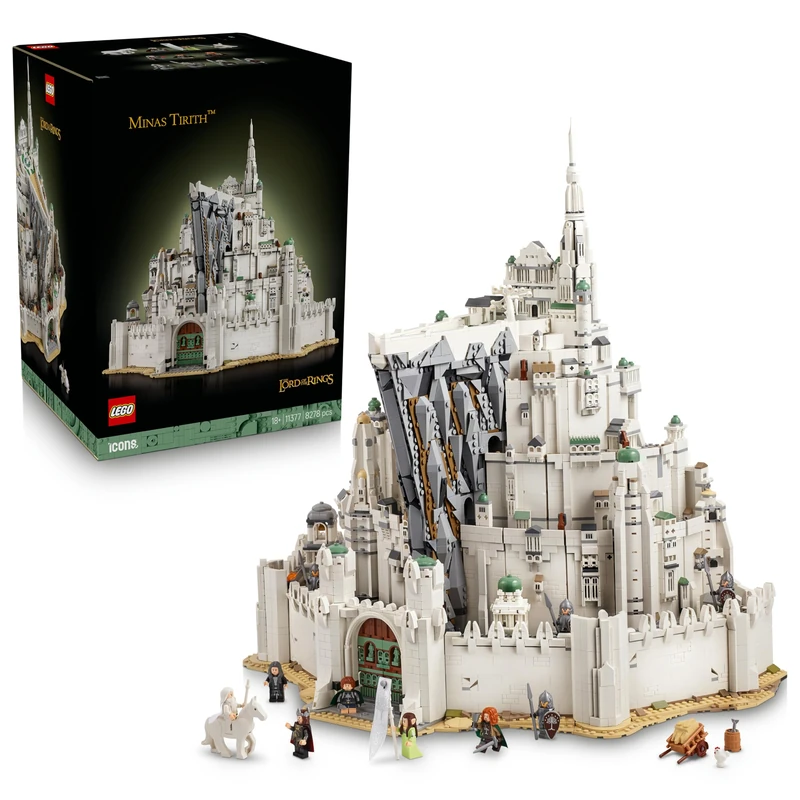 LEGO Icons The Lord of the Rings: Minas Tirith - 3D Middle-earth Model Kit for Adults - 10 Minifigures incl. Gandalf, Aragorn & Arwen - DIY Gift Idea for Movie Fans - 11377