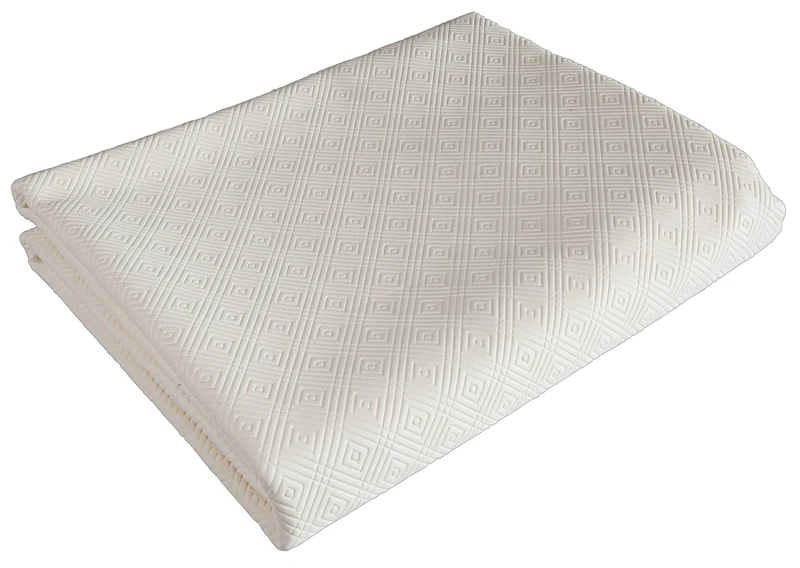 Venilia Bulgomme Rectangular Table Protector, Non-Slip, Shock-Absorbing, Easy Care, Liquid-Proof, PVC-Polyester, White, 135 x 220 cm
