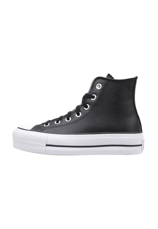 Converse Chuck Taylor All Star Lift Clean Leather Hi Trainers Women Black - 4.5 UK - Hi Top Trainers Shoes