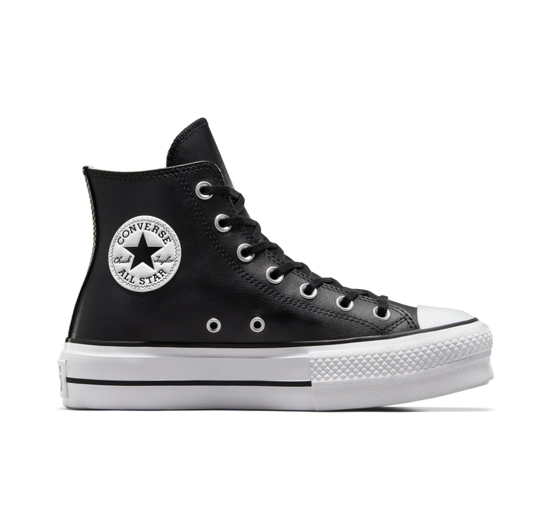 Converse Women's Chuck Taylor All Star Lift Clean Hi-Top Trainers, Black (Black/Black/White 001), 8 UK