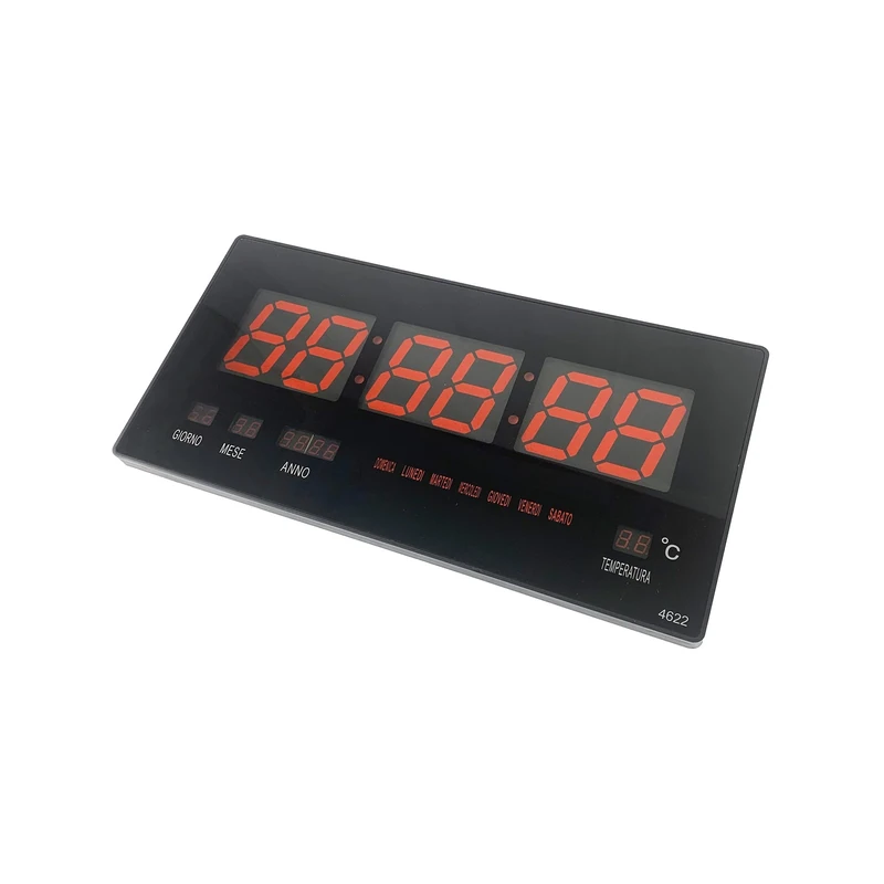 tempo di saldi Digital LED Wall Clock with Date and Thermostat Slim Date Temperature - Image 1