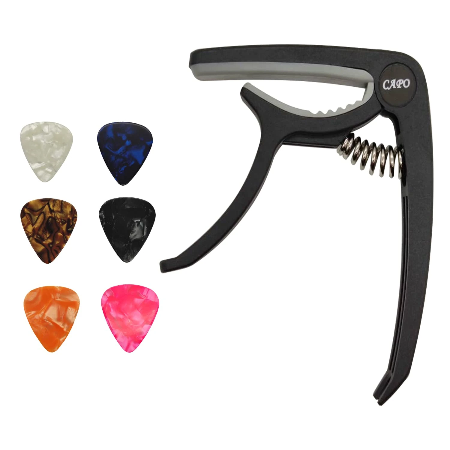Ppanda Trigger Capo Capotastos for Acoustic Electric Guitars and Ukulele with 6 Picks