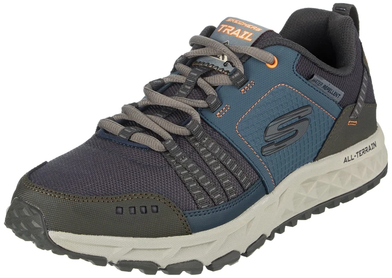 Skechers Men's Escape Plan Oxford, Navy/Orange, 9 2E US 8 UK - Image 1