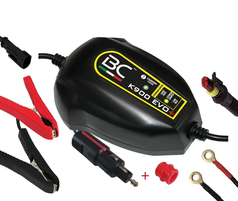 BC K900 EVO+ UK Intelligent& Automatic Trickle & Float Charger/Battery Maintainer 1 Amp for BMW Motorcycles with CAN-BUS, also for Lead Acid & Lithium batteries, for all Motorcycles