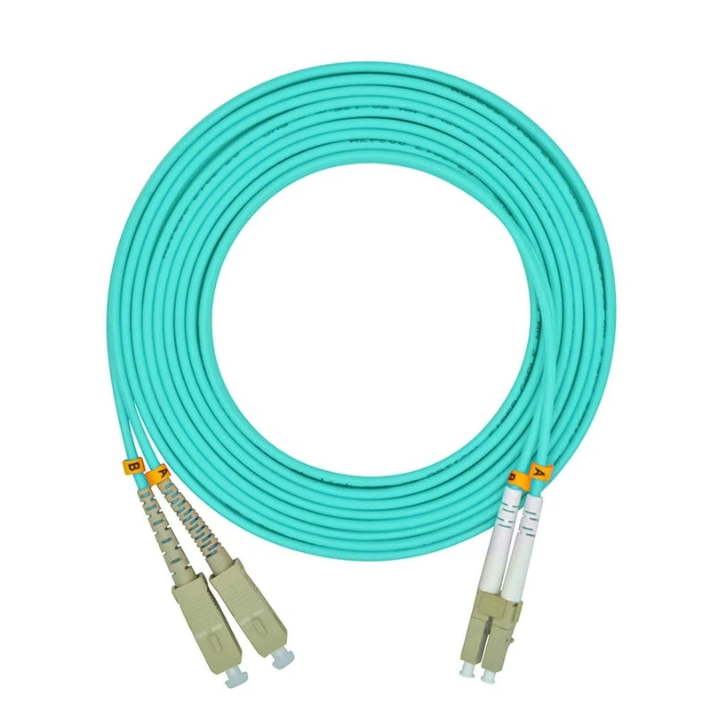 Jeirdus 20M 20Meters 65ft LC to SC Duplex 10Gb OM4 Fiber Optic Cable Jumper Optical Patch Cord 50/125 Multimode LC-SC