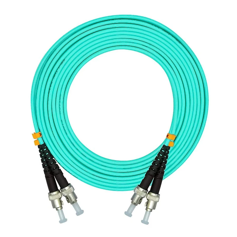 Jeirdus 20M 20Meters 65ft ST to ST Duplex 10Gb OM4 Fiber Optic Cable Jumper Optical Patch Cord 50/125 Multimode ST-ST