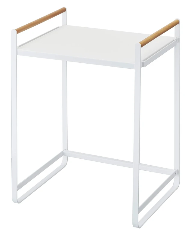 Yamazaki 3613 TOSCA Appliance Rack, white, Steel/Wood, Minimalist, 36 x 30 x 47.5 cm