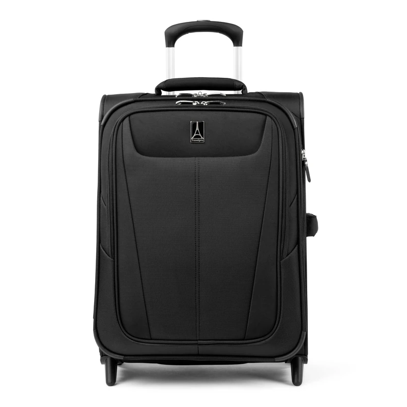 Travelpro Maxlite 5 Softside Expandable Upright 2 Wheel Suitcase, Lightweight Suitcase, Men and Women, Black, Carry On 51x39x20 cm
