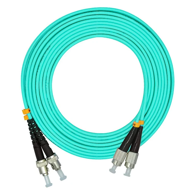 Jeirdus 20M 20Meters 65ft FC to ST Duplex 10Gb OM4 Fiber Optic Cable Jumper Optical Patch Cord 50/125 Multimode FC-ST