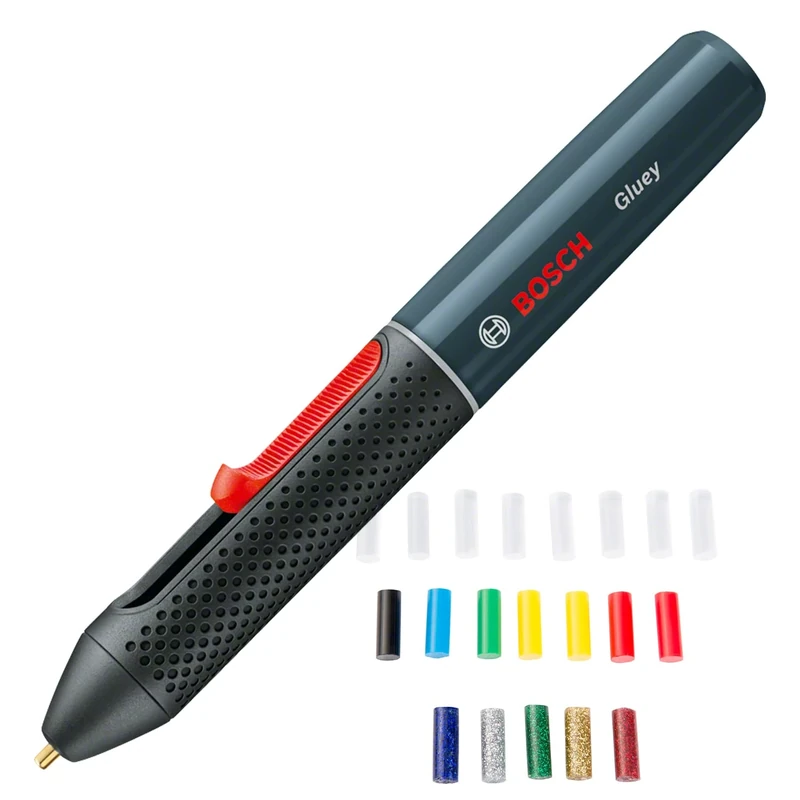 Bosch Gluey Cordless hot Glue Pen (2 Batteries, with 20 hot Glue Sticks, USB Charger and Cable, in Carton Packaging)