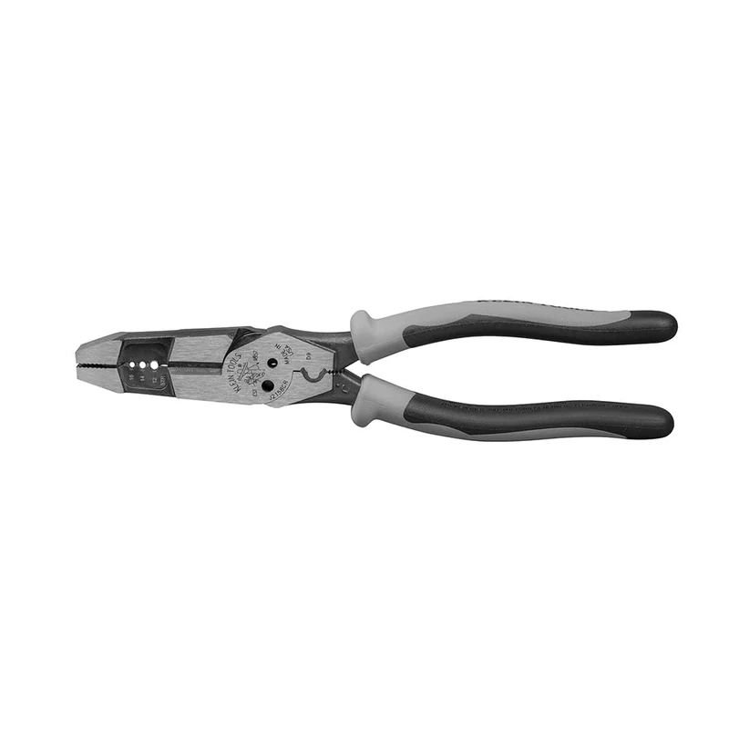 Klein Tools J215-8CR Multitool Pliers, Hybrid Multi Purpose Tool / Crimper, Wire Stripper, Bolt Shearing, Wire Grabbing, Twisting, Looping,Gray/Black