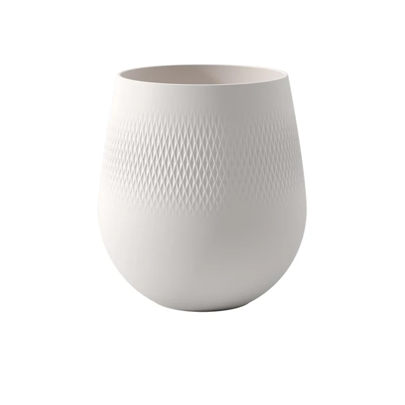 Villeroy & Boch Collier Blanc Vase Carré No. 1, 20.5x20.5x22.5 cm, Premium Porcelain, White