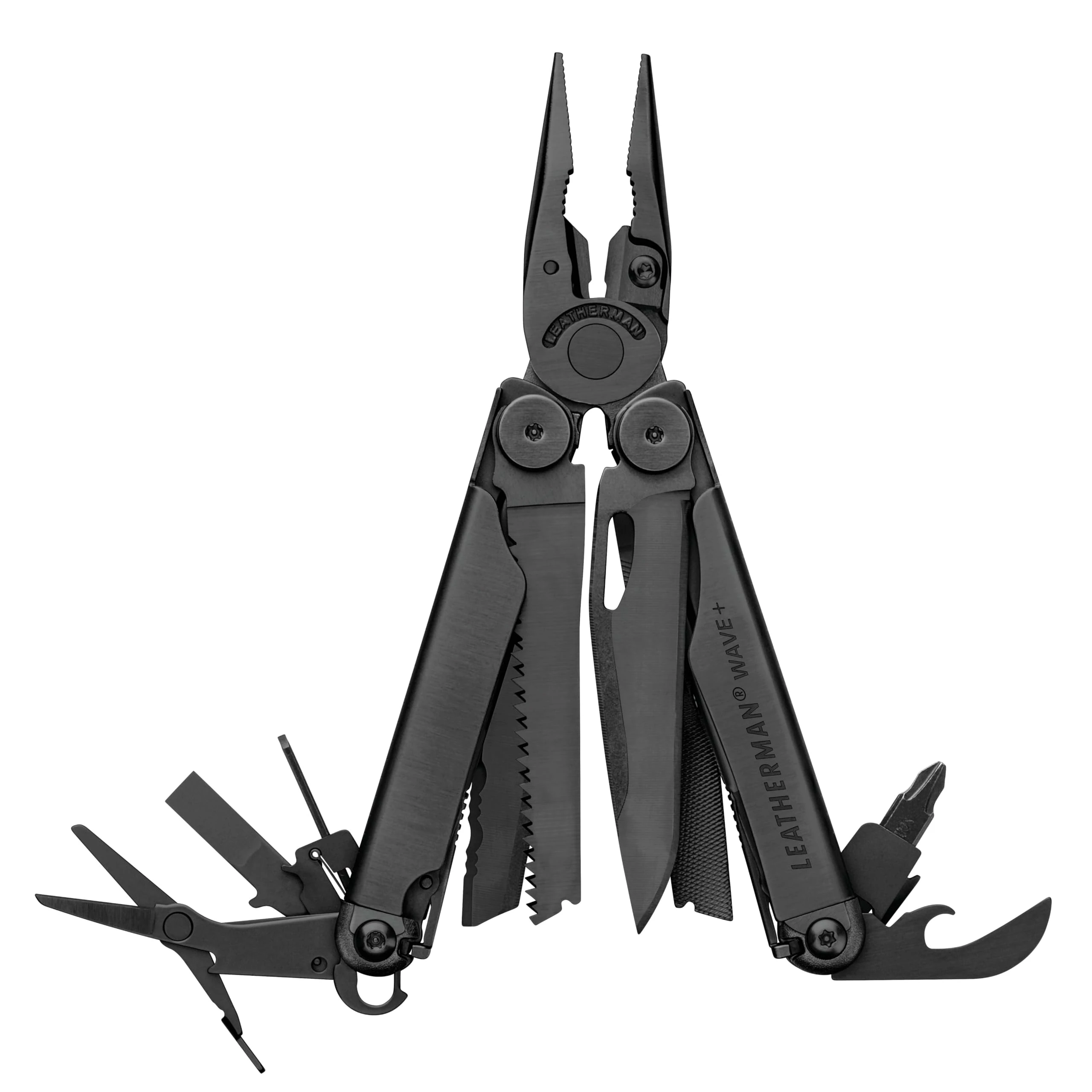 Leatherman Wave+ Multi-Tool - 18-in-1 Heavy-Duty Stainless Steel Tool with Blades, Pliers & Wire Cutters, Black