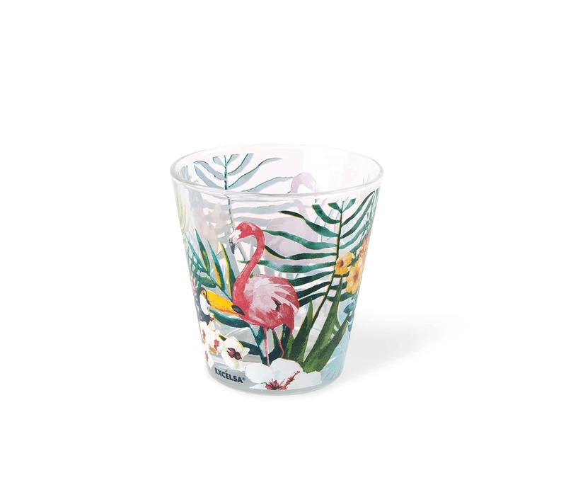 Excelsa Tropical Set of 6 Water Glasses, Glass, Tropical Decorations