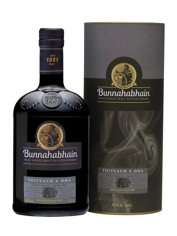 Bunnahabhain Toiteach A Dhà Islay Single Malt Scotch Whisky, 70cl | 46.3% ABV | Oaky, Peppered, Peated Islay Whisky | Islay Single Malt Whisky