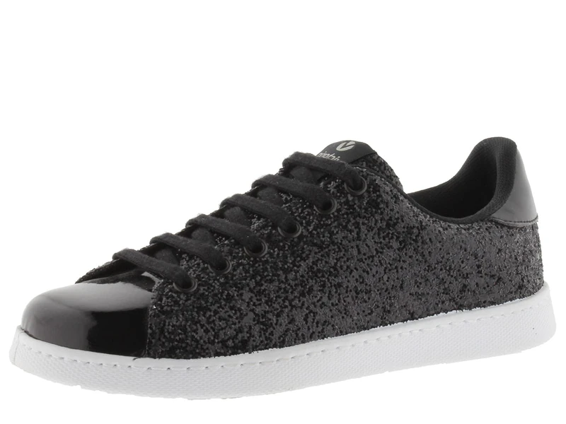 victoria Tenis Glitter Low-Top Trainers & Metallic Details & Matching Laces 112558 for Women Negro 38