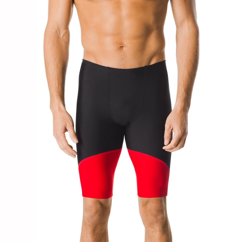 Speedo Men's Spark Splice Jammer Swimsuit, Black/Red Spark, 38 UK