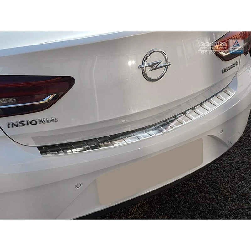 Avisa Stainless Steel Rear bumper protector compatible with Opel Insignia Grand Sport 5-doors 2017-2020 & FL 2020- 'Ribs' - Image 1