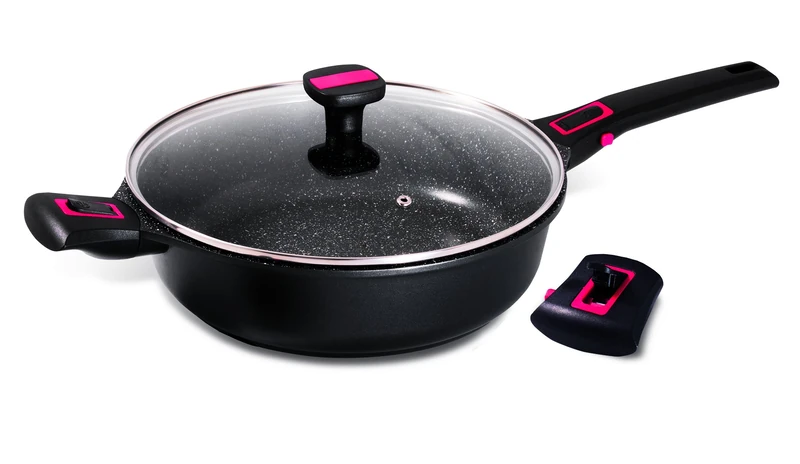 Baumalu GRANIT PRO 383604 Sauté Pan with Lid 28 cm Forged Aluminium Black