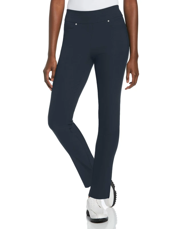 PGA TOUR Women's Motionflux Pull On Pants Golf, Black Iris, XXL