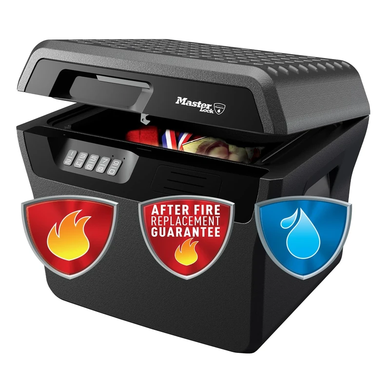 MASTER LOCK Certified Fireproof and Waterproof Safe Box with Digital Combination, 18.5L, 421 x 359 x 351 mm, Portable, for home and professionals